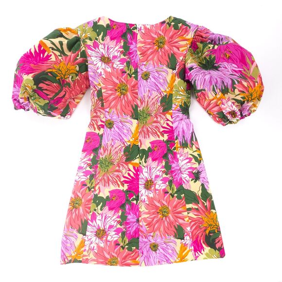 NEW Max Mara Coccole Puff Sleeve Dress Soft Girl Floral Cottagecore Coquette 0 - Picture 5 of 8